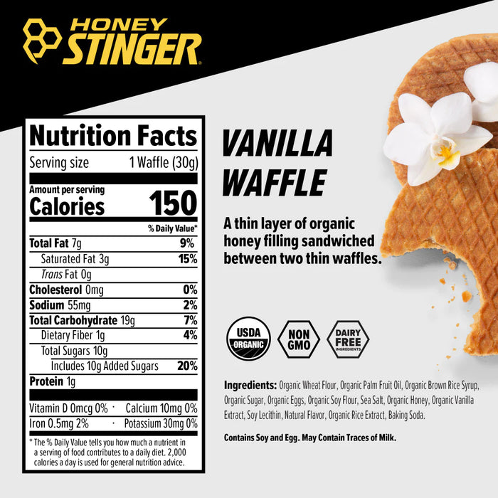 Honey Stinger Organic Waffle Vanilla Box of 12
