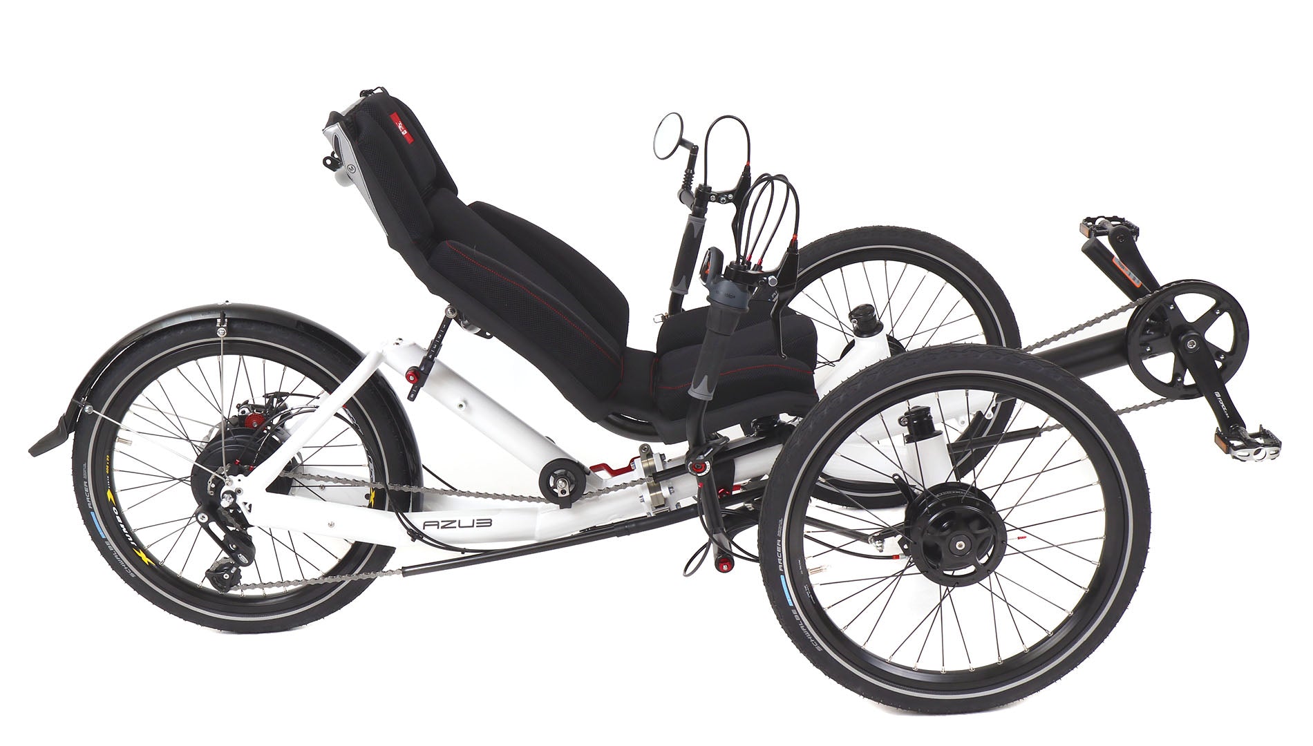 Azub T-Trisek Enviolo White Shiny Recumbent Trike – Hostel Shoppe