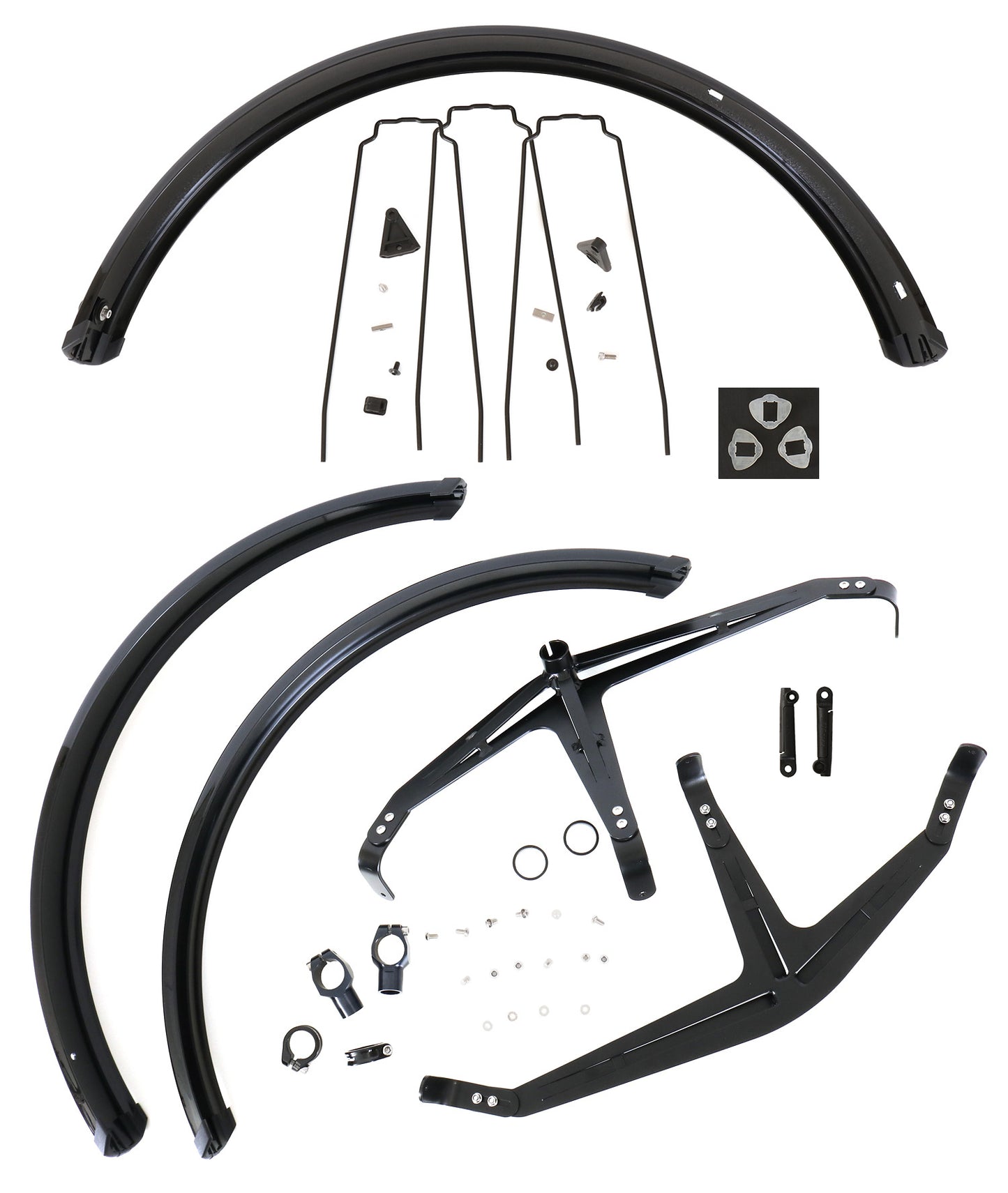 Azub 26 x 3 inch Ultra-Wide Set of 3 Front and Rear Trike Mudguards, studio parts view