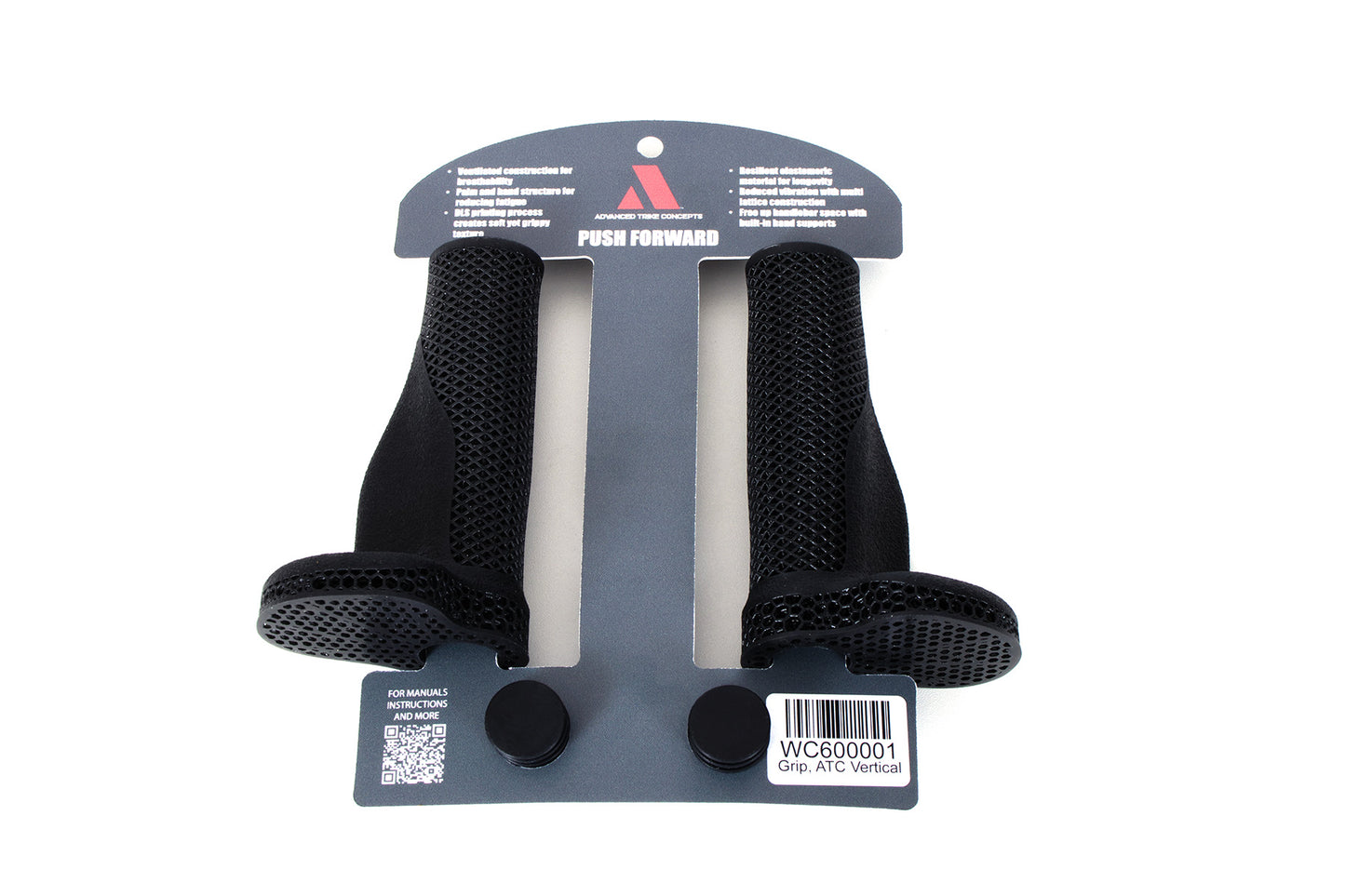 ATC Bio Vertical Grips for recumbent trike studio image top view back side