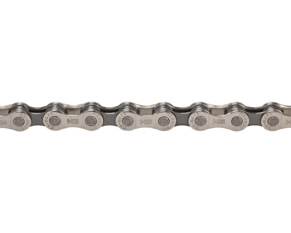 Shimano CN-HG71 E-Bike Chain Silver 6-8 Speed 116 Links Studio Image close up