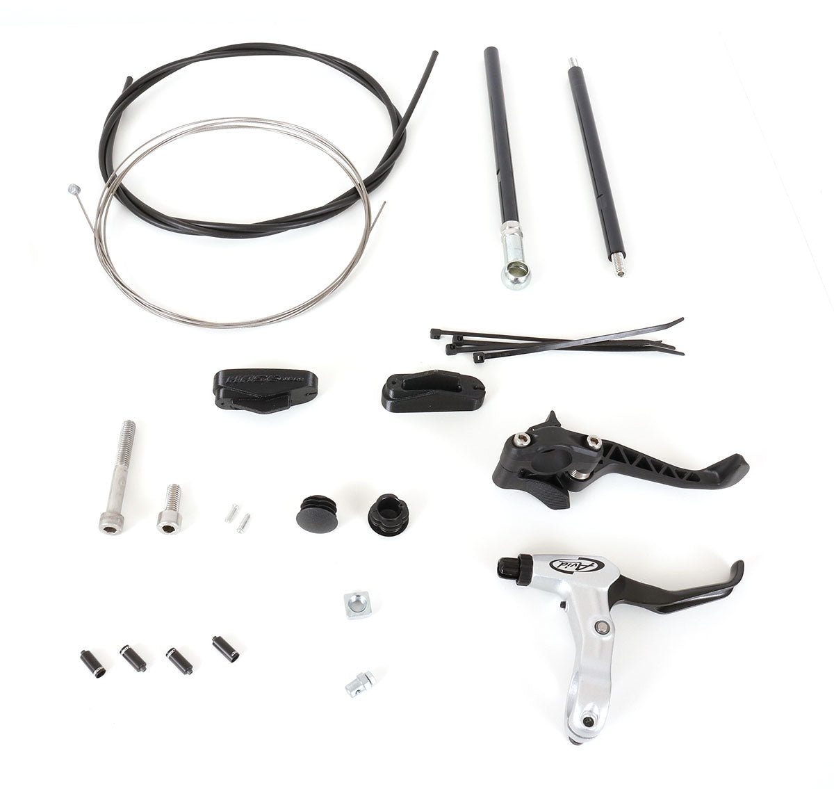 Hase Guide Bar with Steering Function for Trets and Trigo, studio view showing parts and hardware