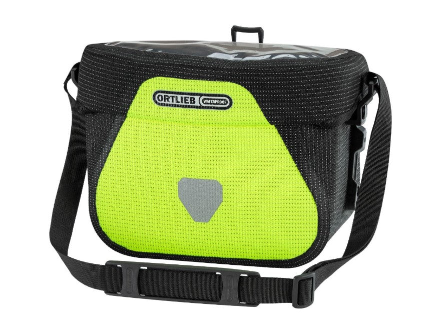 ortlieb lenkertasche high visibility Ortlieb Ultimate High-Vis 6.5 Liter Handlebar Bag Neon Yellow/Black Reflective