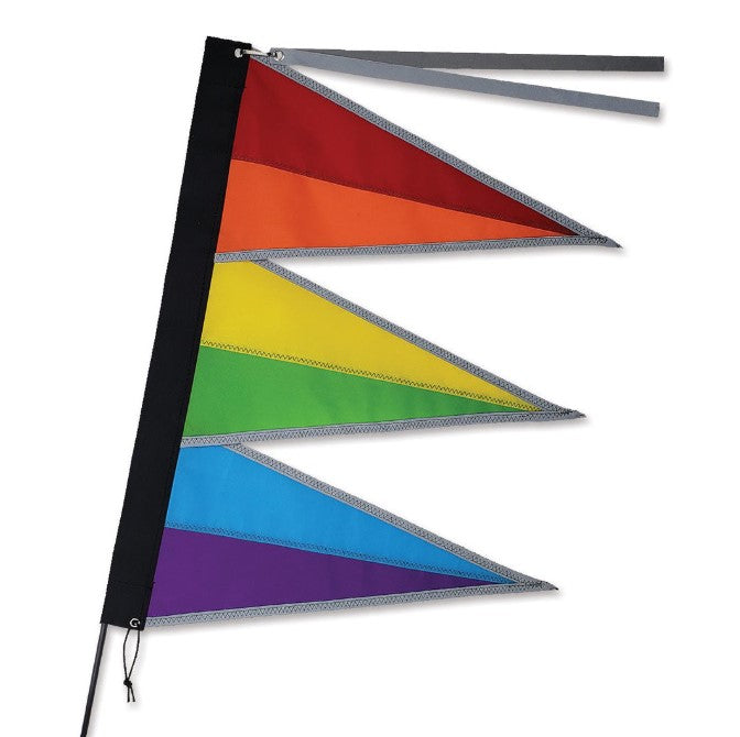 Premier Kites Tri-Stack Bike Flag Rainbow