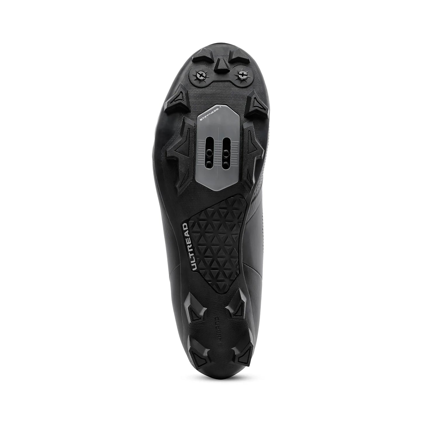 Shimano XC502 Bicycle Shoes Black, studio bottom view