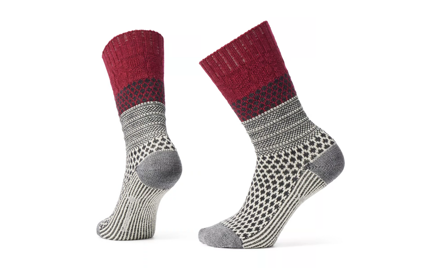 Smartwool Unisex Everyday Popcorn Cable Merino Wool Socks Tibetan Red