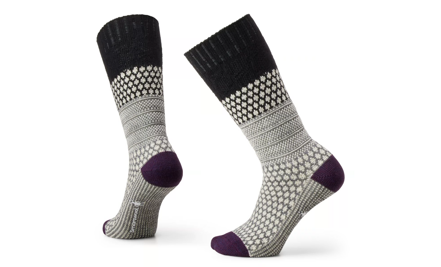 Smartwool Unisex Everyday Popcorn Cable Merino Wool Crew Socks Black