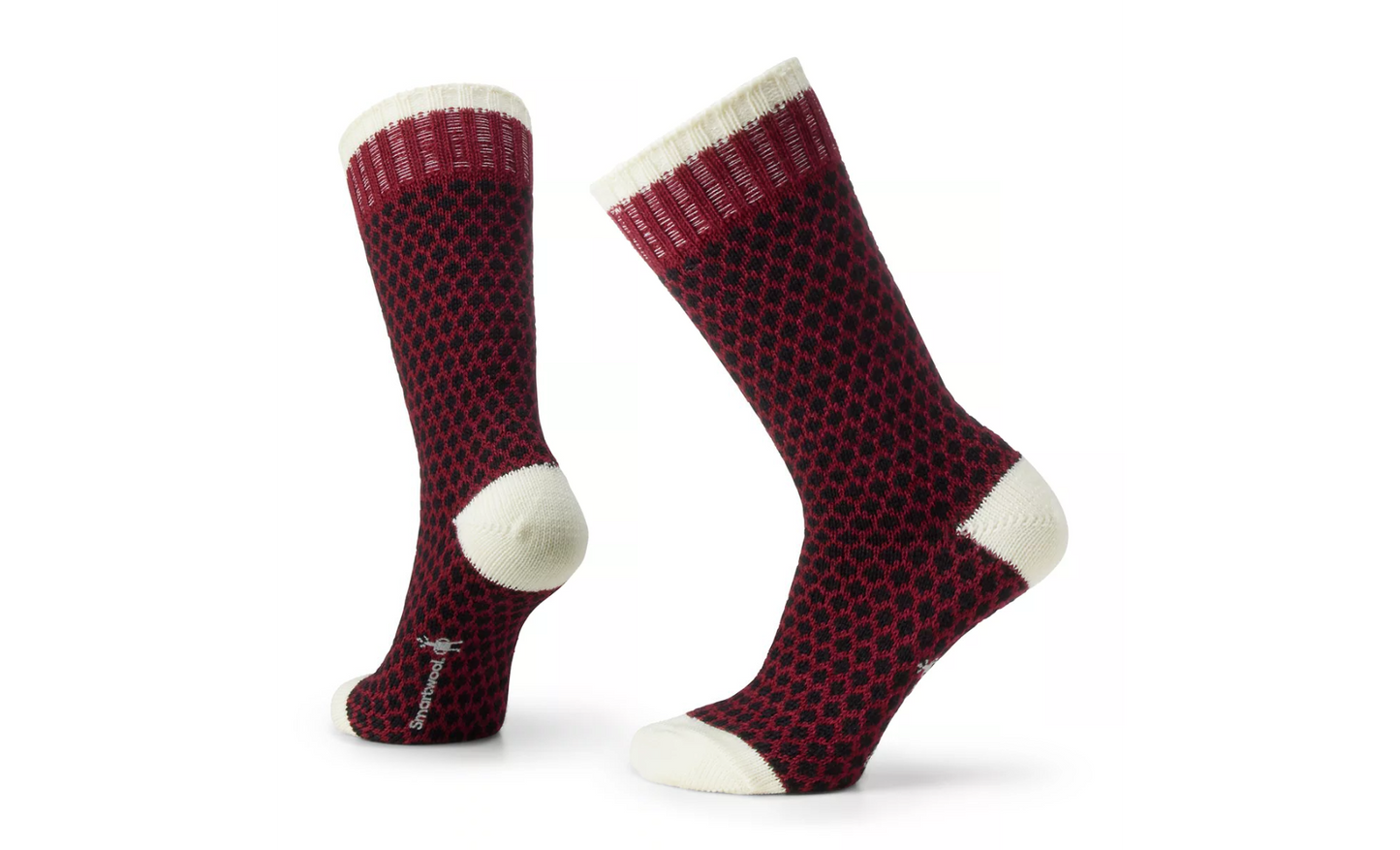 Smartwool Unisex Everyday Popcorn Polka Dot Crew Merino Wool Socks Red