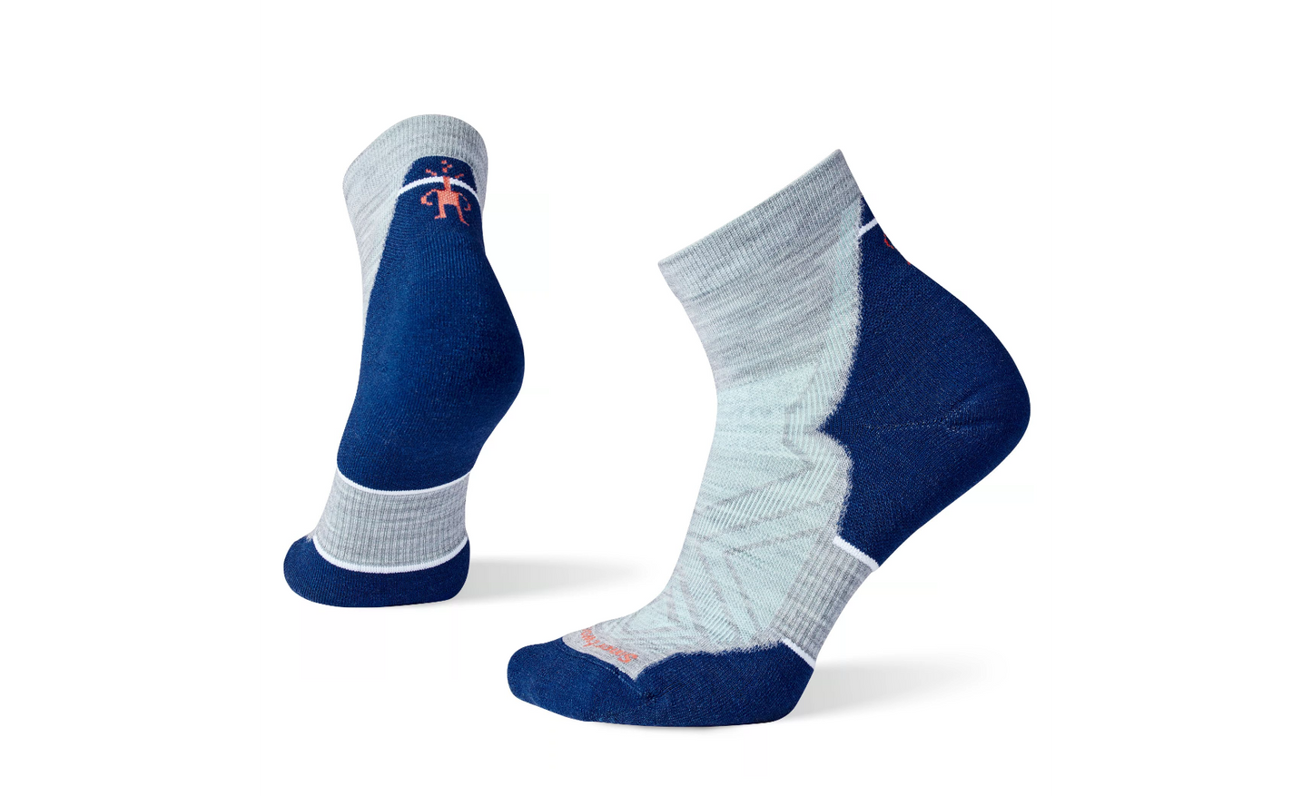 Smartwool Womens Run Targeted Cushion Ankle Merino Wool Socks Light Gray