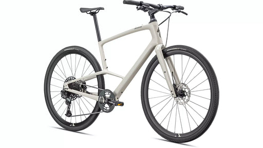 Specialized Sirrus X 5.0 Cross Hybrid Bicycle Gloss White Mountains/Gunmetal front quarter view
