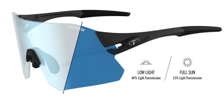 Tifosi Rail Sunglasses Matte in Black with Clarion Blue Fototec Lens