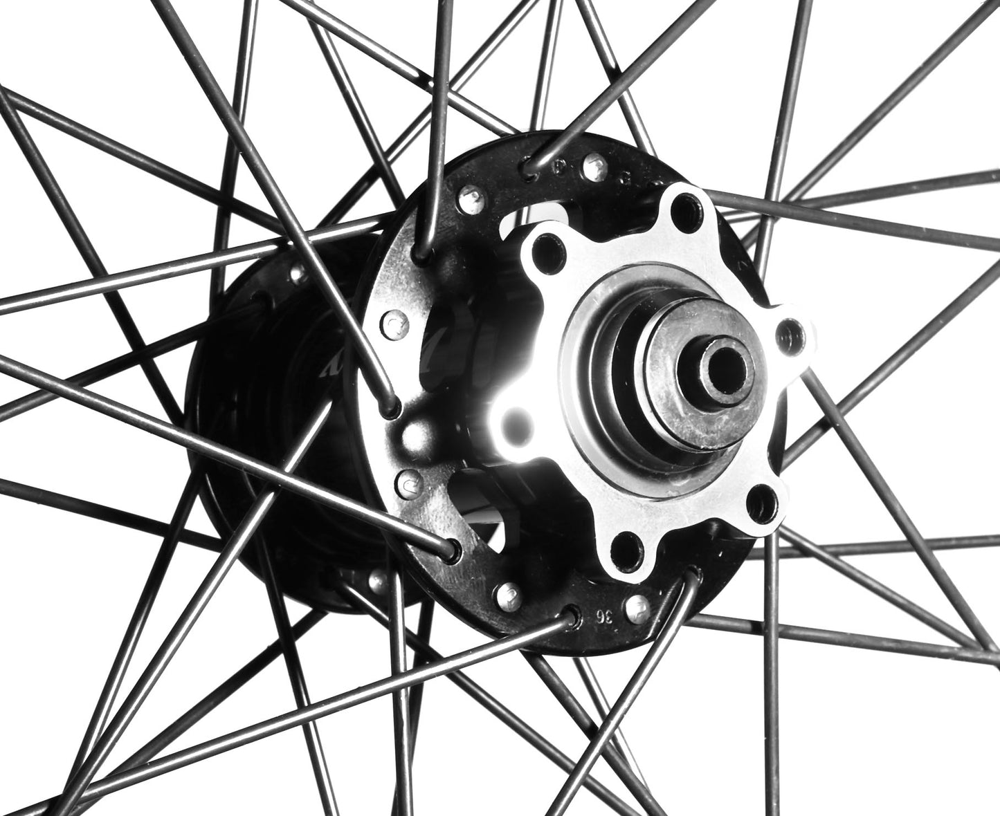 Velocity Cliffhanger 20" 406mm NMSW Black 36h Black Spokes & Silver Nips Standard 100mm Front Disc Wheel