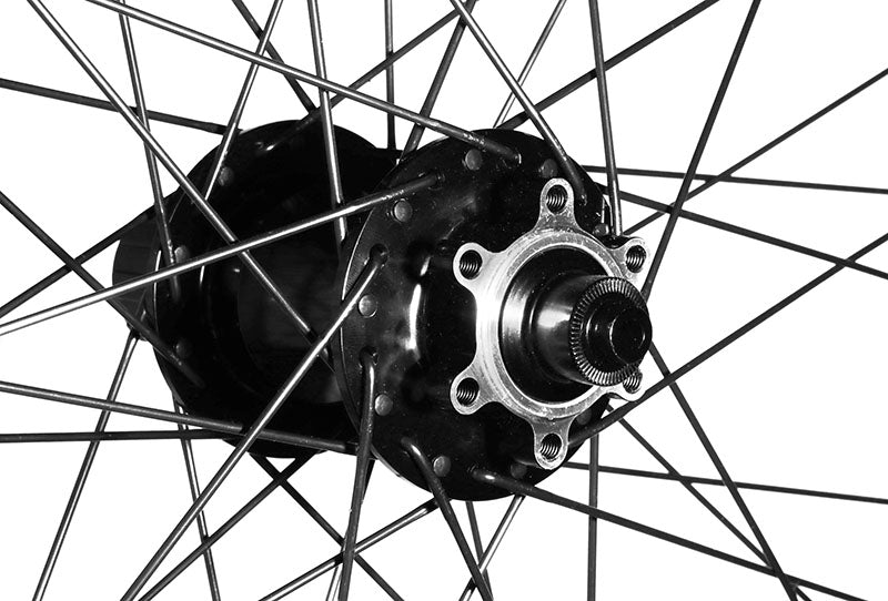 Velocity Cliffhanger 26" inch 559mm NMSW Black 40h Black Spokes & Silver Nips Tandem 145mm Rear Disc Wheel