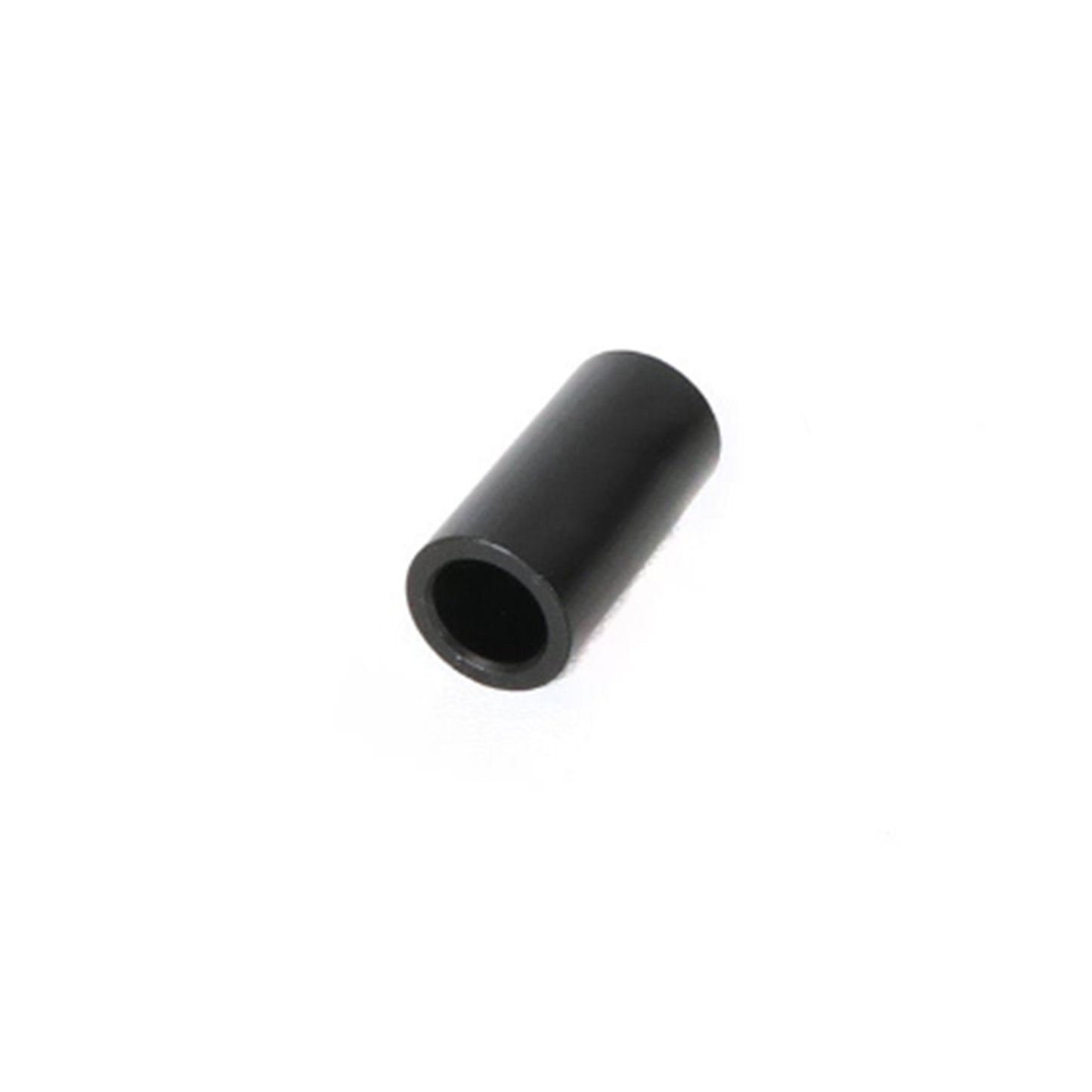 The Volae Black Anodized Aluminum Front Idler Spacer three quarter inch against a white background.