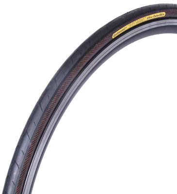 A black bicycle tire with the branding 'Continental' visible on the sidewall.