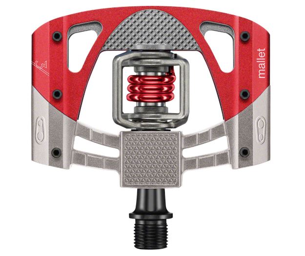 Crank Brothers Mallet 3 Pedals RED on a white background, showing the red accents on the top of the pedal
