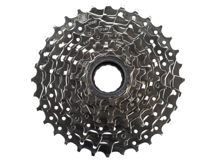Dimension 8 Speed 11-32t Nickel Plated Freewheel top down view