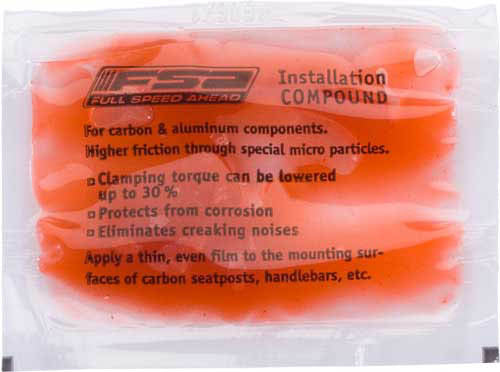 Transparent packaging containing red Full Speed Ahead carbon install compound