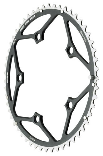 Full Speed Ahead Stamped BCD 110mm / 50t Black Chainring side view showing the ring