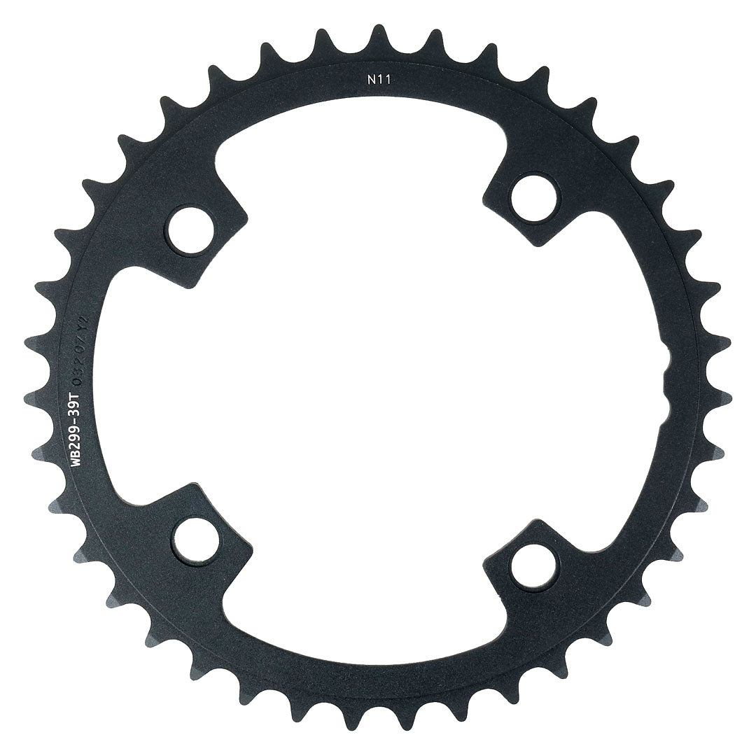 Full Speed Ahead Super ABS Road 110 BCD 4-Bolt Aluminum N10/N11 Black Chainring 39t