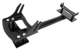 studio image of a black HP Velotechnik Assembly mount for a Scorpion recumbent trike with a white background.