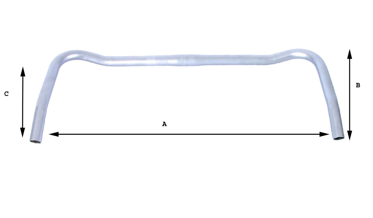 HP Velotechnik Street Machine Handlebar studio image white background showing measurements