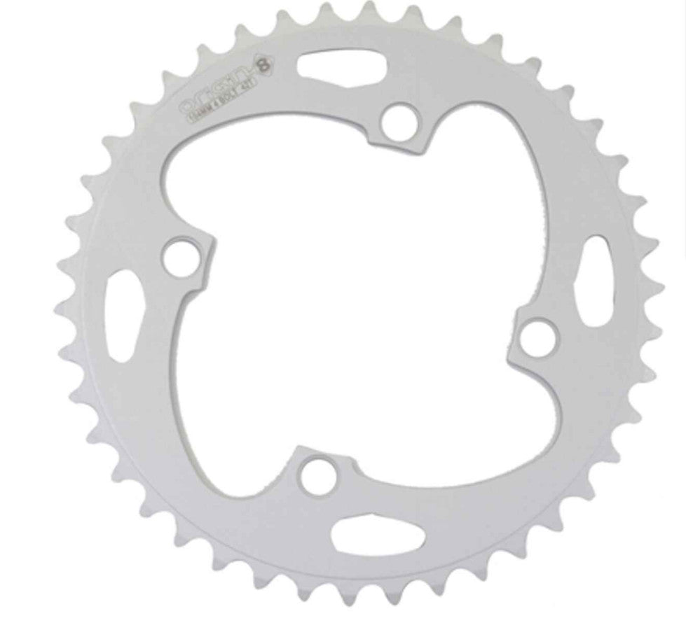 Origin8 Chainring Alloy Non-Ramped 104mm BCD 4 Bolt Sil 42T