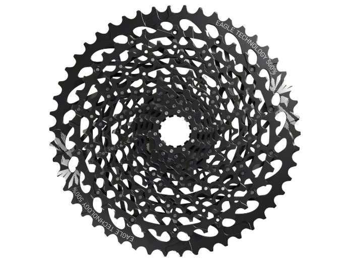 SRAM GX Eagle XG-1275 12 Speed 10-50t Black XD Driver Cassette top down view