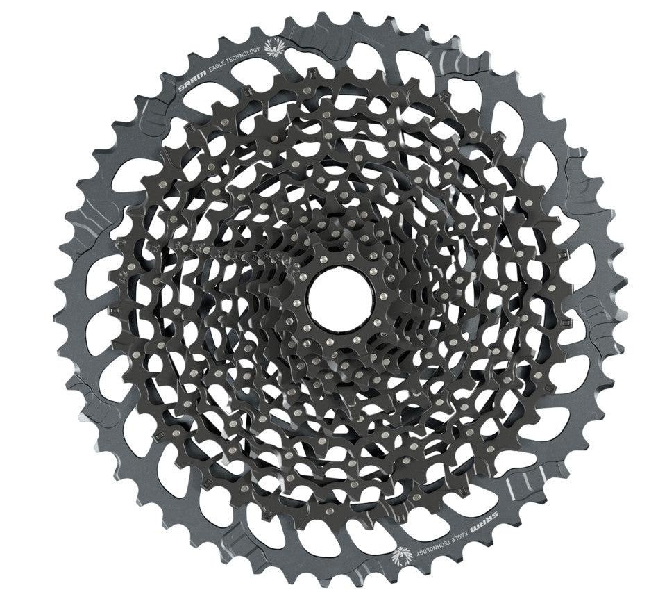 SRAM GX Eagle XG-1275 12 Speed 10-52t Black XD Driver Cassette top down view
