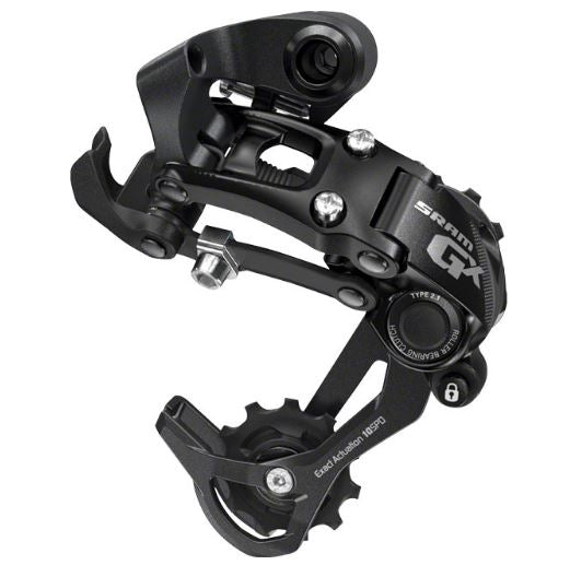 SRAM GX Type 2.1 Long Cage 10 Speed Rear Derailleur side view of the derailleur