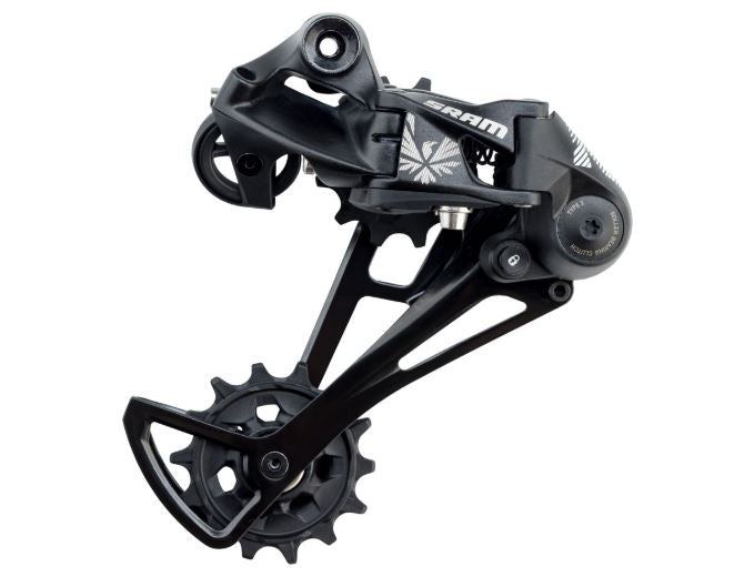SRAM NX Eagle 12 Speed Long Cage Rear Derailleur side view showing the full derailleur
