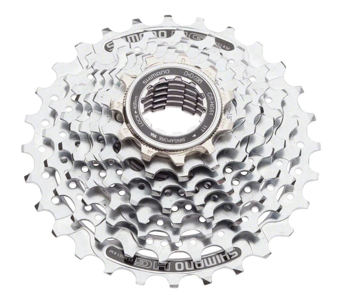 Shimano Alivio CS-HG51 8 Speed 11-28t Silver Cassette front side now
