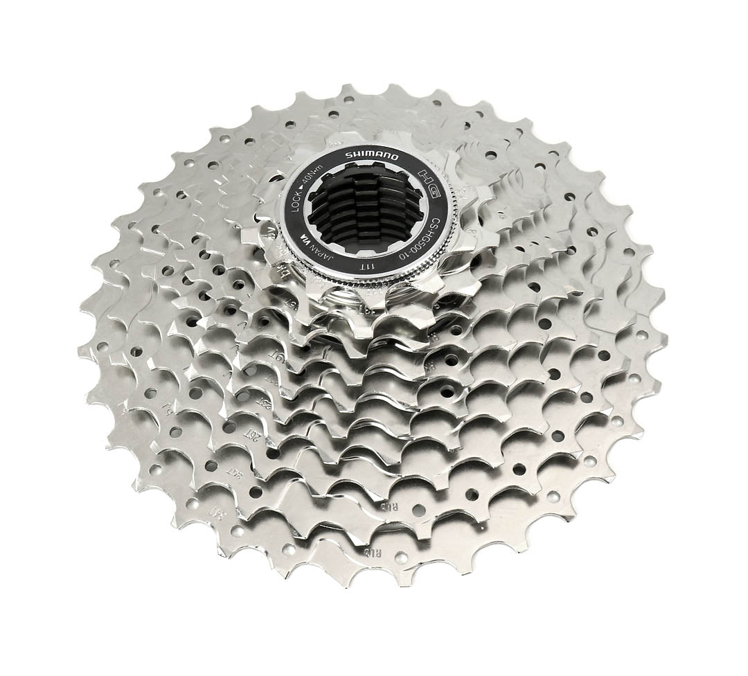 Shimano Deore M6000 CS-HG500 10 Speed 11-34t Silver Cassette top down image