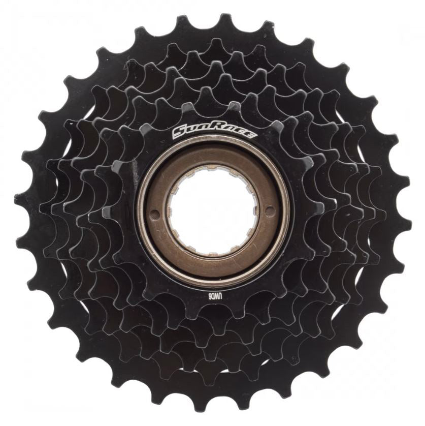 SunRace Multi 7 Speed 14-28t Freewheel front top view.