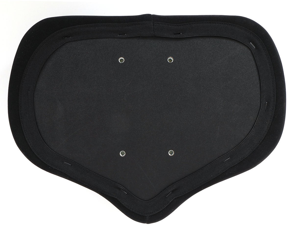 Sun Seeker 4 Bolt Recumbent Seat Base Cushion and Cover showing the bottom of the cover on a white background