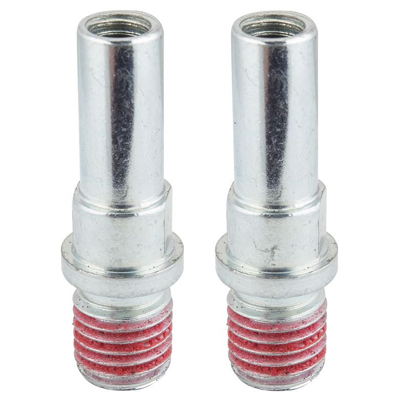Sunlite Cantilever Brake Boss M10x1.2 two of them, standing up with red grease on the screw portion.