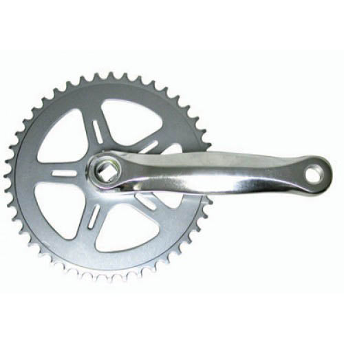 Sunlite Single Speed Crankset with 152mm Crankarms as shown from the side on a white background