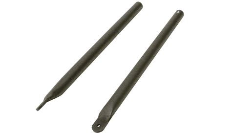studio image of two black rods with a small hole on each end, these are the TerraTrike lower seat stays