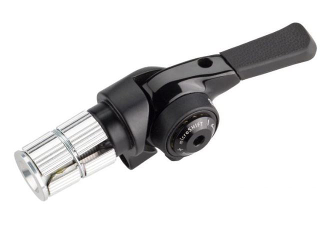microSHIFT 11 Speed Shimano Mountain DynaSys Compatible Right Bar End Shifter on a white background