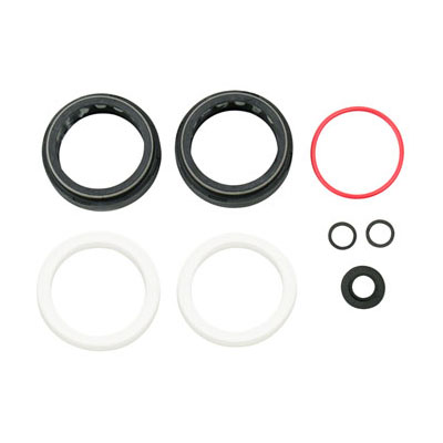 A set of RockShox Dust Wiper Kit components, including various seals and rings designed for suspension forks.