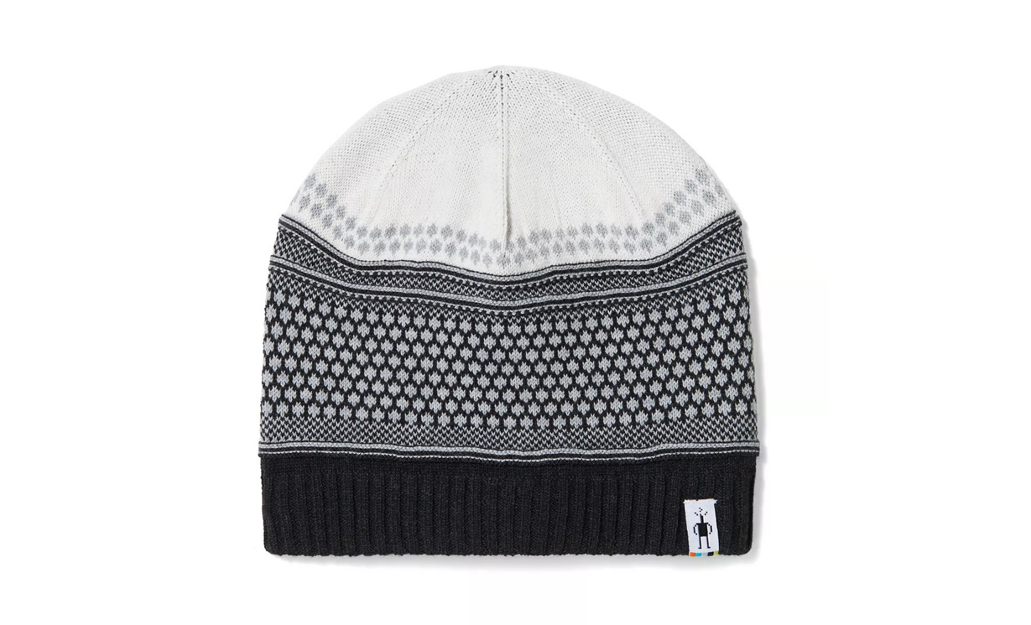 Smartwool Popcorn Cable Reversible Beanie in Natural, studio front view