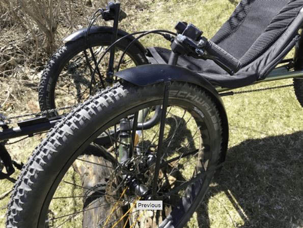 terratrike extended width 24 front fender set on a terratrike EVO