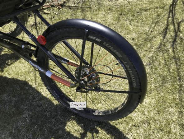 terratrike extended width 24 rear fender on a terratrike