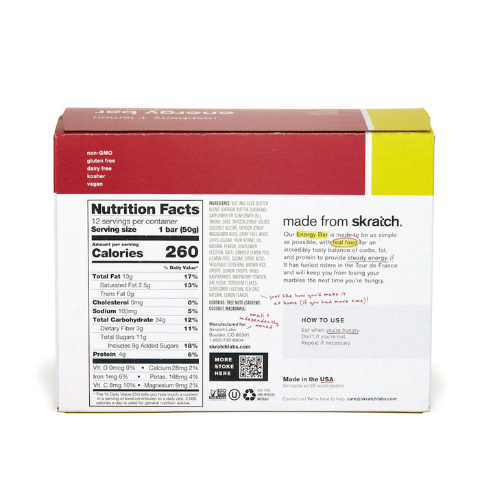 skratch-labs-anytime-energy-bar-box 12-lemon-raspberry-back-of-box-calories:260-per-bar