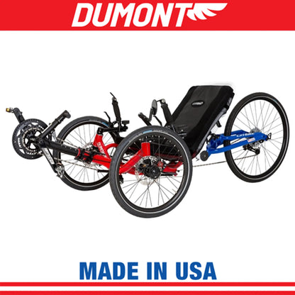 Image of the Catrike Dumont in Limited Edition Red, White and Blue against a white background.