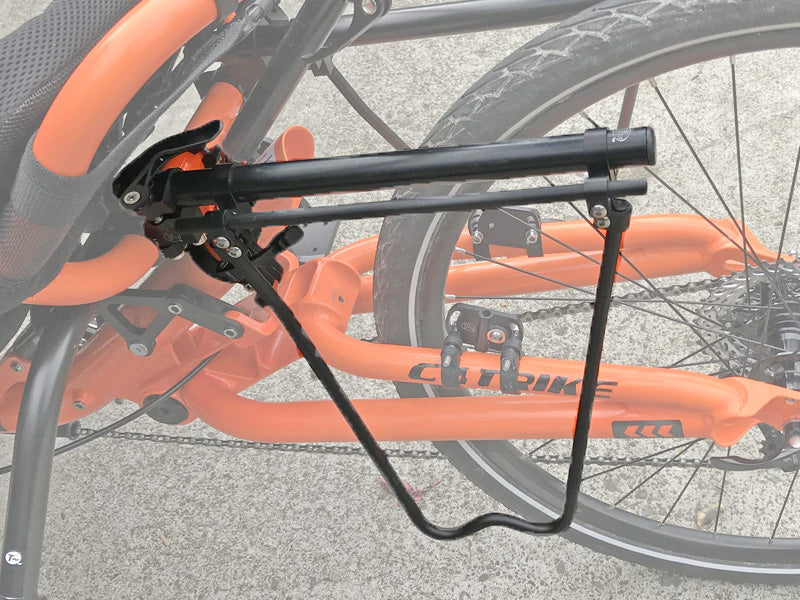 T-Cycle Easy Trike Rack (Reversible One Side) 1.0in mounted on an orange catrike