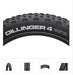 45NRTH Dillinger 4 Studded Folding 60tpi Black Fat Tire 27.5 x 4.0", studio side logo view