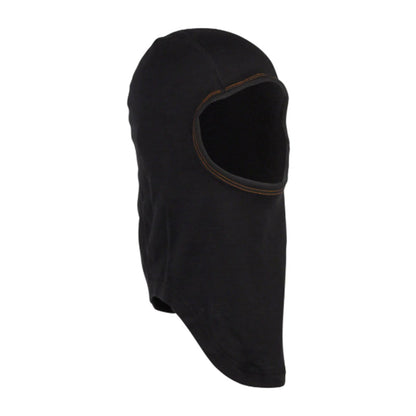 Right facing angled view of the 45NRTH Toasterfork Black Balaclava against a white background.