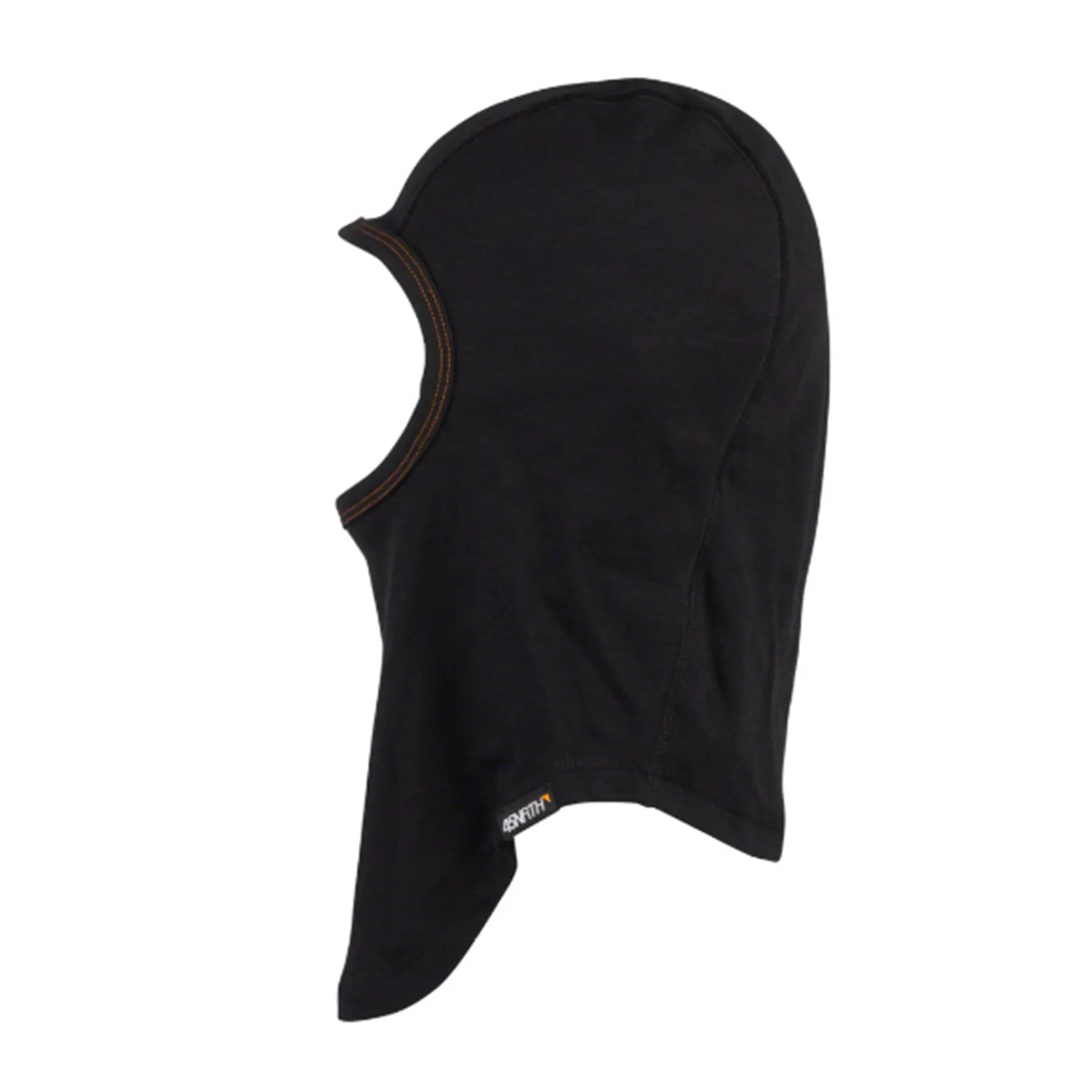 Left facing side view of the 45NRTH Toasterfork Black Balaclava against a white background.
