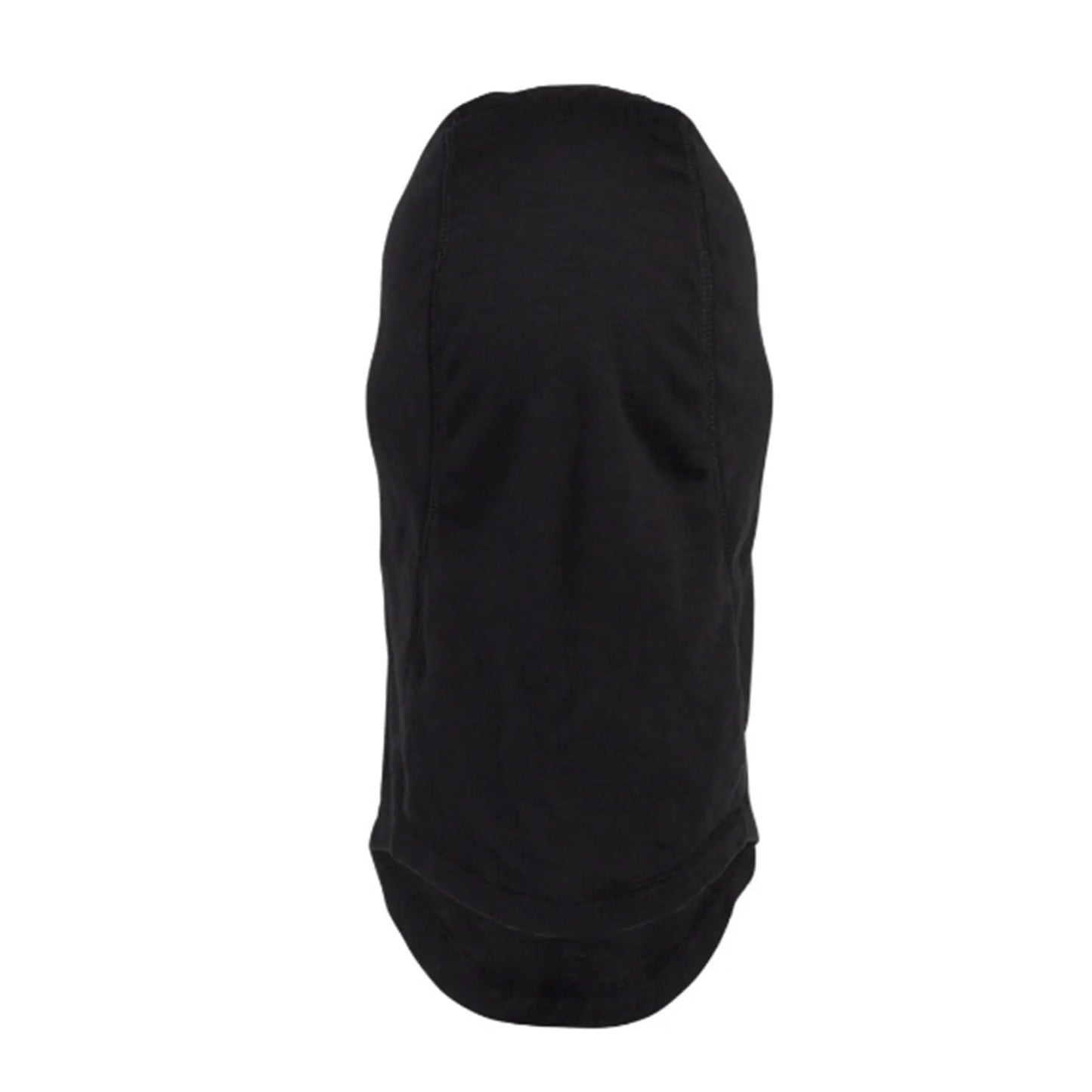 Back view of the 45NRTH Toasterfork Black Balaclava against a white background.